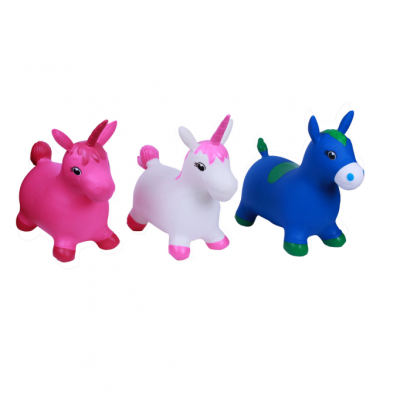 New design Colorful EN71 16P PVC jumping unicorn and jumping animal toy for kids