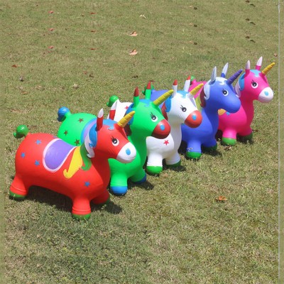 Bouncy Unicorn Hopper for Toddlers Inflatable Hopping Bouncing Jumping Animal With Shiny Musical