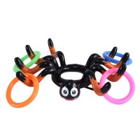 Factory custom Halloween PVC  Inflatable Toy Inflatable Spider Game Toy with 4 pcs Ring